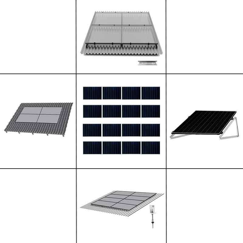 Schwarz 4 Stück Solar Profi Haltewinkel Dachsicken Montage von Solarmodulen 