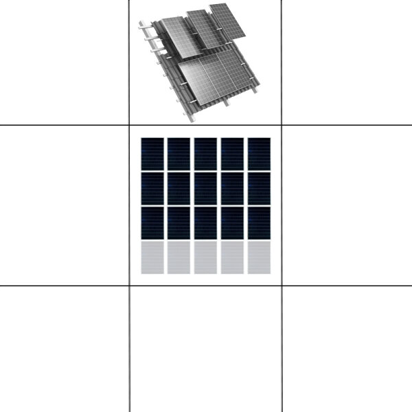 3-reihiges Solar-easy Klicksystem, schwarz, Hochkant-Verlegung, Dachpfanne
