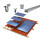 3-reihiges Solar-easy Klicksystem, silber, Quer-Verlegung, Dachpfanne für 15 Module Rahmenhöhe 32mm