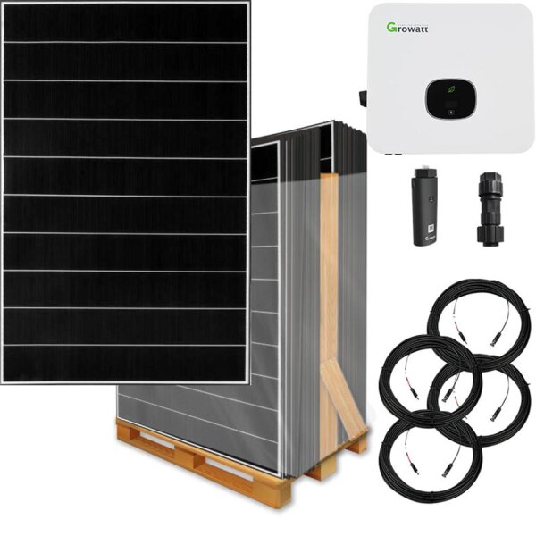 15000 Watt Solaranlage zur Netzeinspeisung, dreiphasig, Growatt Wechselrichter, EcoDelta