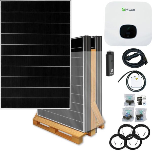 3600 Watt batteriekompatible Solaranlage mit Aufputzsteckdose, Growatt XH Wechselrichter, EcoDelta