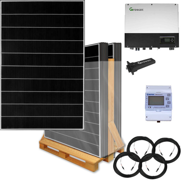 4000 Watt Hybrid Solaranlage, Basisset einphasig inkl. Growatt Wechselrichter, EcoDelta
