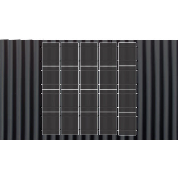 4-reihiges Solar-Montagesystem, schwarz, Hochkant-Verlegung, Montageart wählbar