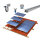 4-reihiges Solar-easy Klicksystem, silber, Quer-Verlegung, Dachpfanne für 4 Module Rahmenhöhe 35mm
