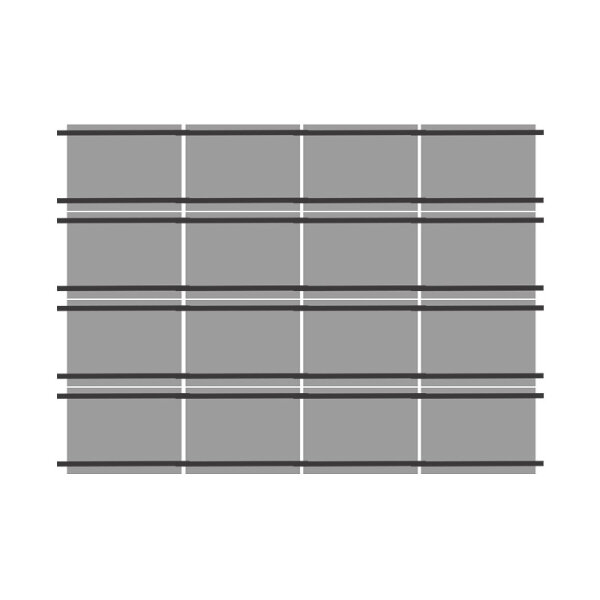 4-reihiges Solar-easy Klicksystem, schwarz, Quer-Verlegung, Dachpfanne für 16 Module Rahmenhöhe 35mm