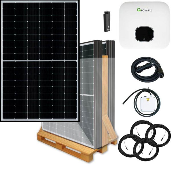 3600 Watt batteriekompatible Solaranlage mit Aufputzsteckdose, Growatt XH Wechselrichter, Solarspace