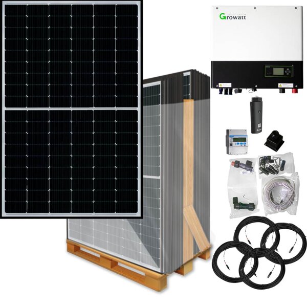 8000 Watt Hybrid Solaranlage, Basisset dreiphasig inkl. Growatt Wechselrichter, Solarspace